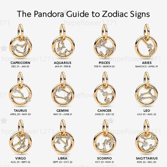 Pandora Gemini Zodiac Dangle Charm - Picture 6 of 6